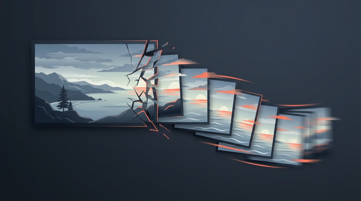 Single photograph animating into a sequence of video frames