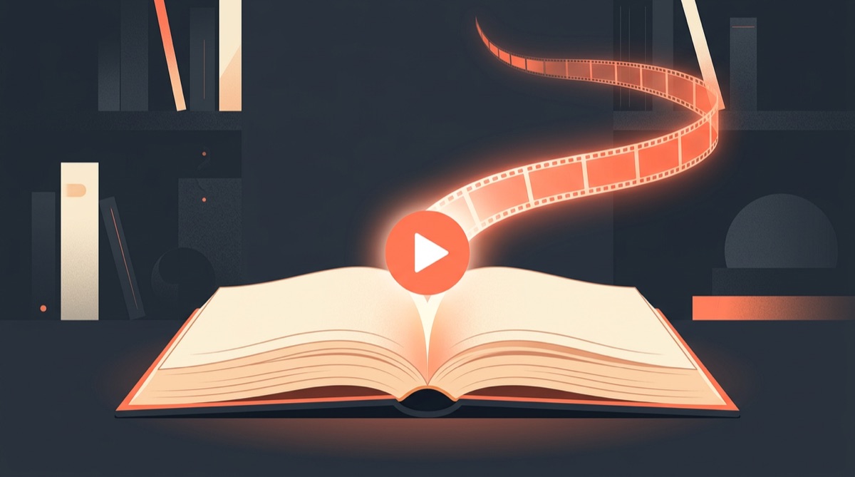 H3 Max tutorial guide illustration with play button over an open book
